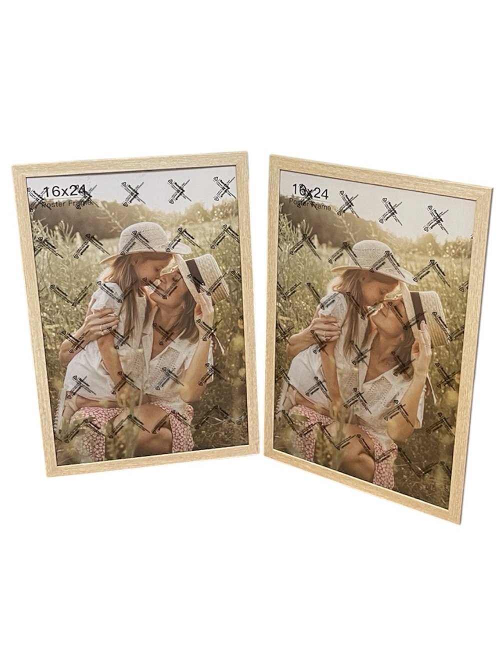 NEW Set of 2 16x24 Natural Wood Look Poster Picture Frames Plexiglass - Picture 3 of 5
